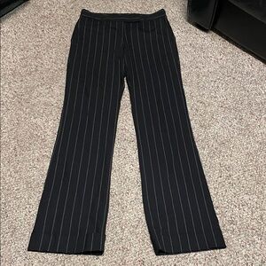 Holt renfrew high rise fitted flare leg Black Pinstripe Pants